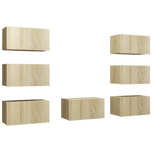 Meubles TV 7 pcs Chêne sonoma 30,5x30x60 cm - Photo n°2; ?>