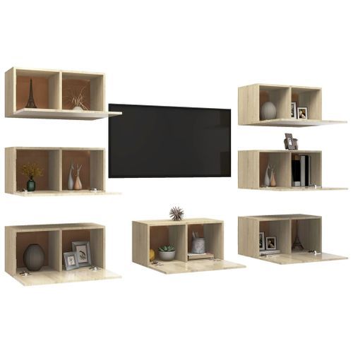 Meubles TV 7 pcs Chêne sonoma 30,5x30x60 cm - Photo n°3; ?>