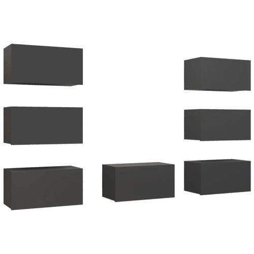 Meubles TV 7 pcs Gris 30,5x30x60 cm - Photo n°2; ?>