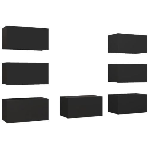 Meubles TV 7 pcs Noir 30,5x30x60 cm - Photo n°2; ?>