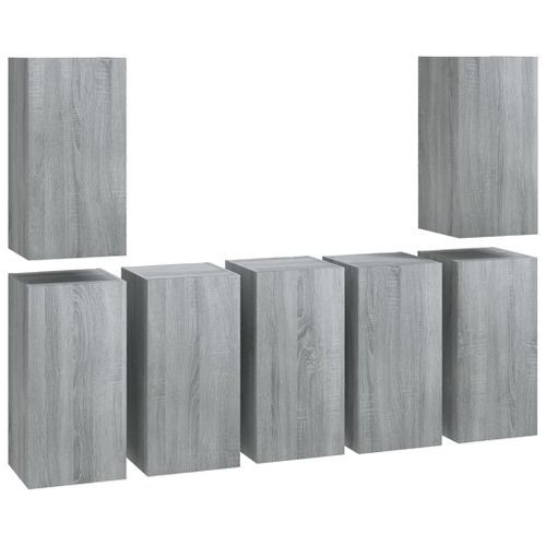 Meubles TV 7 pcs Sonoma gris 30,5x30x60 cm Bois d'ingénierie - Photo n°2; ?>