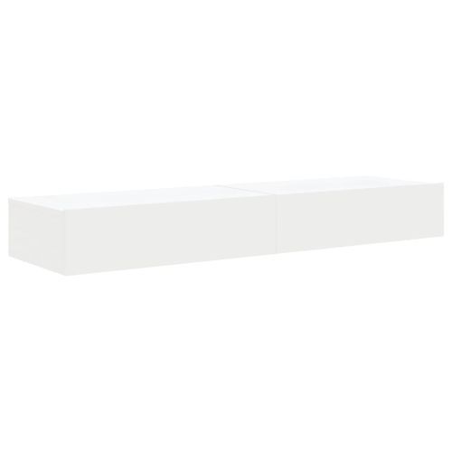 Meubles TV avec éclairage LED 2 pcs blanc 60x35x15,5 cm - Photo n°3; ?>