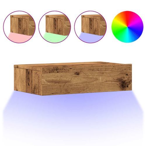 Meubles TV avec éclairage LED 2 pcs vieux bois 60x35x15,5 cm - Photo n°2; ?>