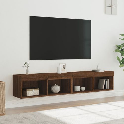 Meubles TV avec lumières LED 2 pcs chêne marron 80x30x30 cm - Photo n°2; ?>