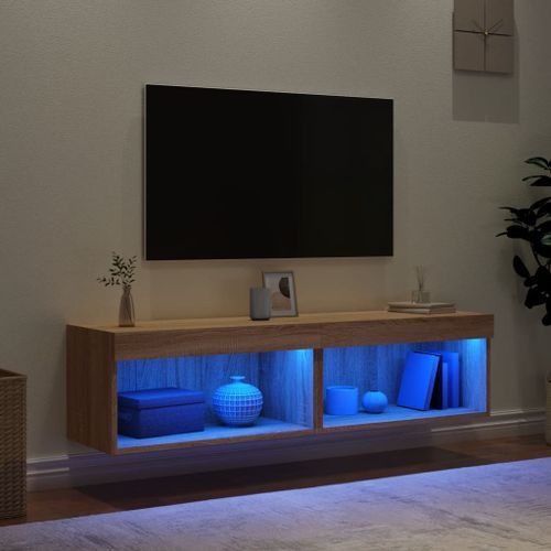 Meubles TV avec lumières LED 2 pcs chêne sonoma 60x30x30 cm - Photo n°3; ?>