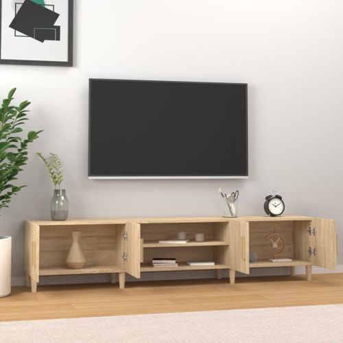 Meubles TV chêne sonoma 180x31,5x40 cm bois d'ingénierie - Photo n°3; ?>