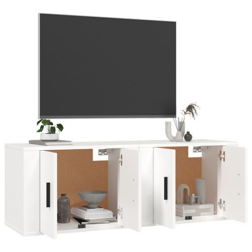 Meubles TV muraux 2 pcs blanc 57x34,5x40 cm - Photo n°3; ?>