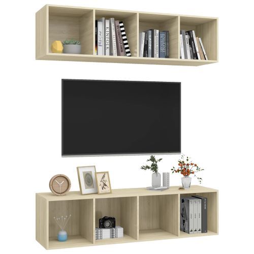 Meubles TV muraux 2 pcs Chêne sonoma - Photo n°3; ?>