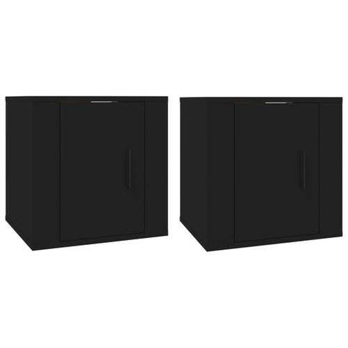 Meubles TV muraux 2 pcs Noir 40x34,5x40 cm - Photo n°2; ?>