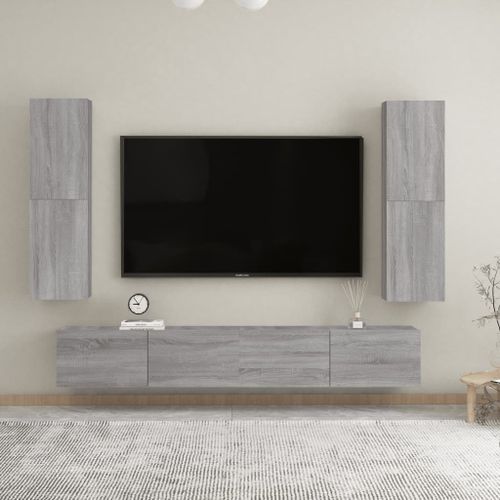 Meubles TV muraux 2 pcs Sonoma gris 30,5x30x110 cm - Photo n°2; ?>