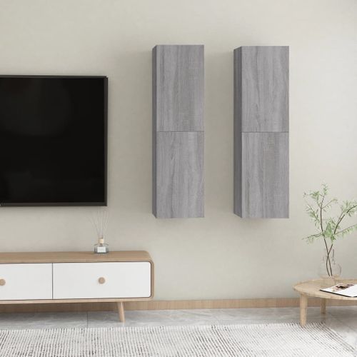 Meubles TV muraux 2 pcs Sonoma gris 30,5x30x110 cm - Photo n°3; ?>