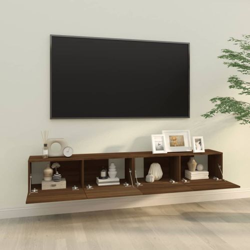 Meubles TV muraux 2pcs chêne marron 100x30x30cm bois ingénierie - Photo n°3; ?>