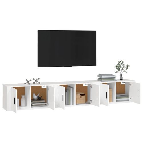 Meubles TV muraux 3 pcs blanc 80x34,5x40 cm - Photo n°3; ?>