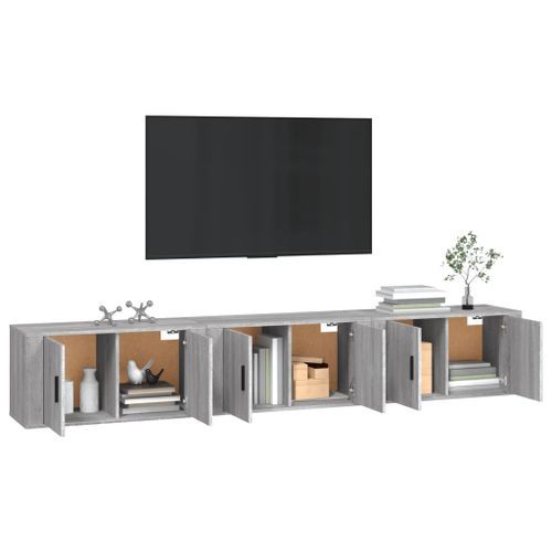 Meubles TV muraux 3 pcs sonoma gris 80x34,5x40 cm - Photo n°3; ?>