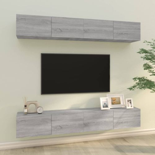 Meubles TV muraux 4 pcs Sonoma gris 100x30x30 cm - Photo n°2; ?>