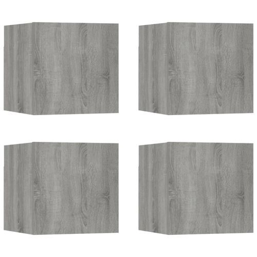 Meubles TV muraux 4 pcs Sonoma gris 30,5x30x30 cm - Photo n°2; ?>