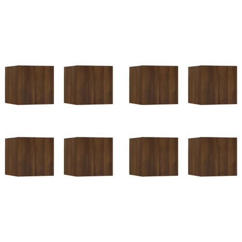 Meubles TV muraux 8 pcs Chêne marron 30,5x30x30 cm - Photo n°2; ?>