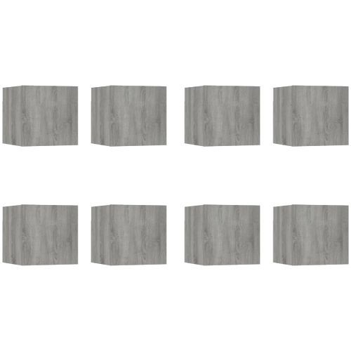 Meubles TV muraux 8 pcs Sonoma gris 30,5x30x30 cm - Photo n°2; ?>