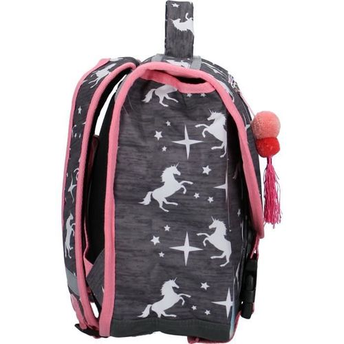 MILKY KISS Cartable Licorne Gris/Rose Enfant - Photo n°3; ?>