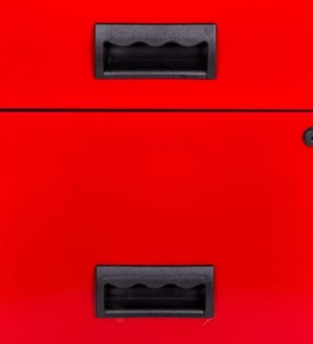 Mini servante sur roulettes 2 tiroirs métal noir et rouge Folia H 57 - Photo n°3; ?>