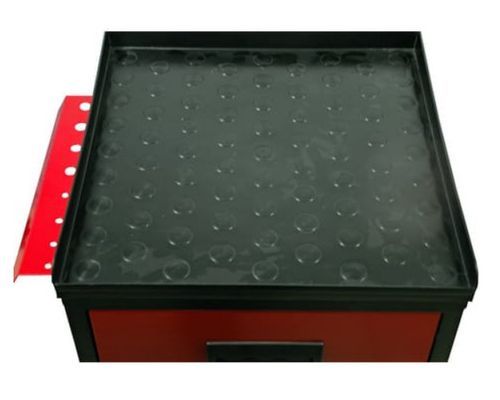 Mini servante sur roulettes 2 tiroirs métal noir et rouge Folia H 72 - Photo n°3; ?>