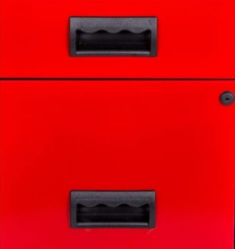 Mini servante sur roulettes 4 tiroirs métal noir et rouge Folia - Photo n°3; ?>