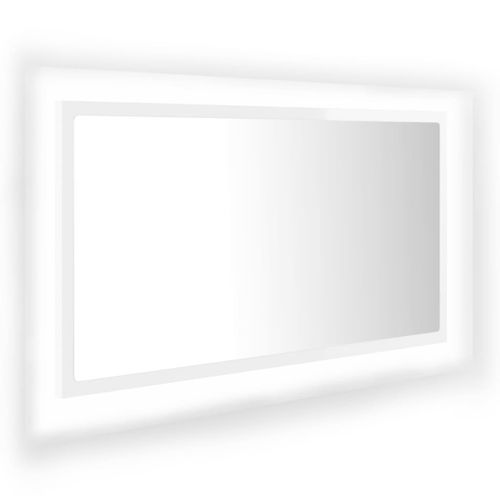 Miroir à LED de bain Blanc brillant 80x8,5x37 cm - Photo n°3; ?>