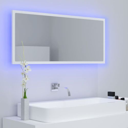 Miroir à LED de salle de bain Blanc 100x8,5x37 cm - Photo n°3; ?>