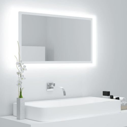 Miroir à LED de salle de bain Blanc 80x8,5x37 cm - Photo n°2; ?>