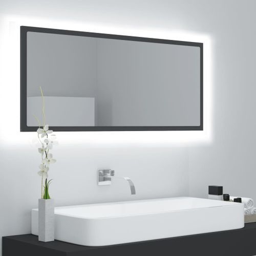 Miroir à LED de salle de bain Gris 100x8,5x37 cm - Photo n°2; ?>