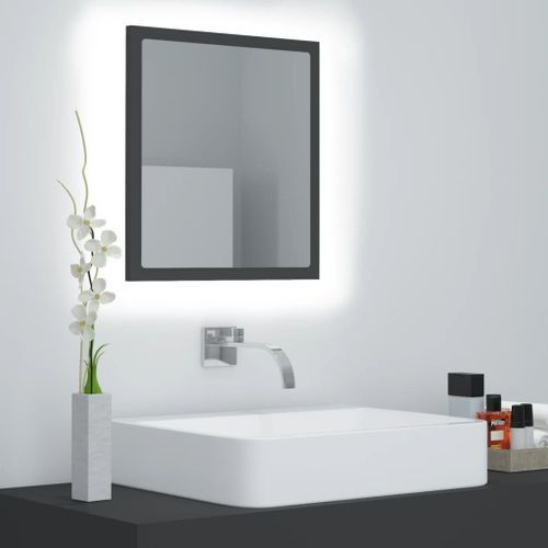 Miroir à LED de salle de bain Gris 40x8,5x37 cm - Photo n°2; ?>