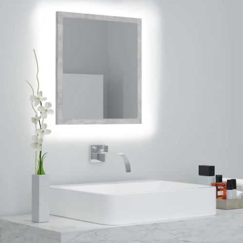 Miroir à LED de salle de bain Gris béton 40x8,5x37 cm - Photo n°2; ?>