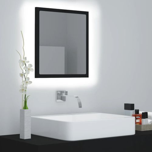 Miroir à LED de salle de bain Noir 40x8,5x37 cm - Photo n°3; ?>