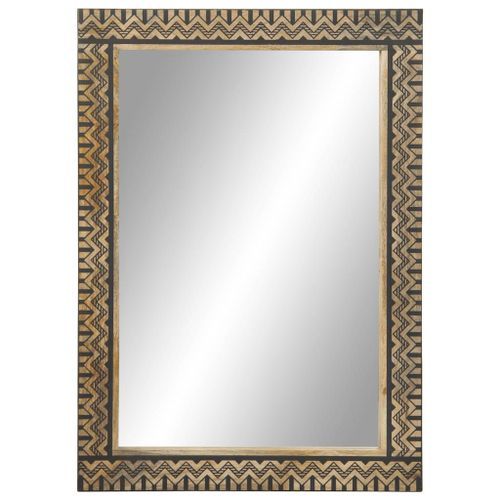 Miroir de bain 50x70 cm bois de manguier massif et verre - Photo n°2; ?>