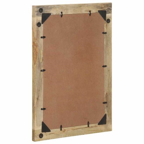 Miroir de bain 50x70 cm bois de manguier massif et verre - Photo n°3; ?>