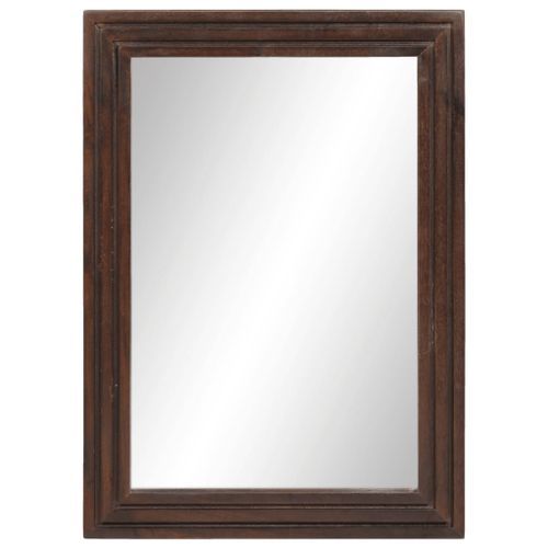 Miroir de bain 50x70 cm bois de manguier massif et verre - Photo n°2; ?>