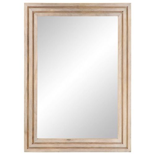 Miroir de bain 50x70 cm bois de manguier massif et verre - Photo n°2; ?>