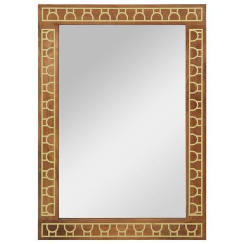 Miroir de bain 50x70x2,5 cm bois de manguier massif et verre - Photo n°2; ?>