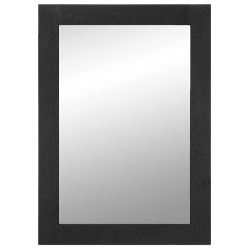 Miroir de bain noir 50x70x2,5 cm bois d'ingénierie et laiton - Photo n°2; ?>