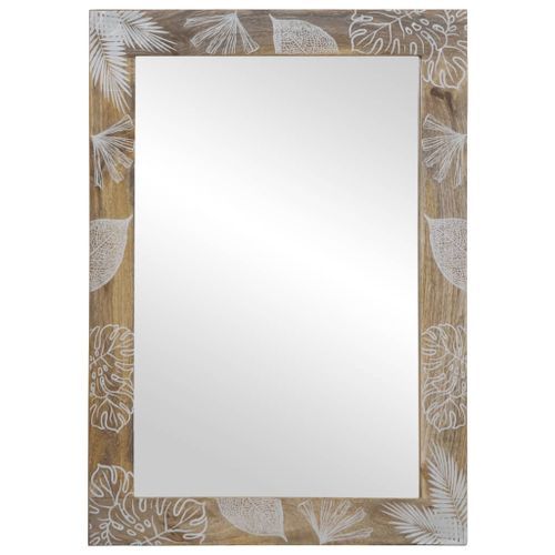 Miroir de salle de bain 50x3x70 cm bois de manguier massif - Photo n°2; ?>