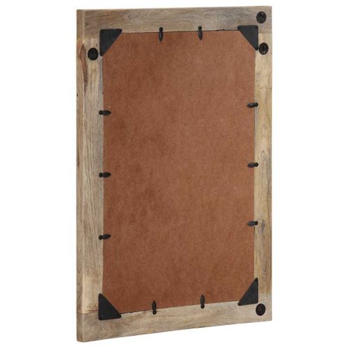 Miroir de salle de bain 50x3x70 cm bois de manguier massif - Photo n°3; ?>