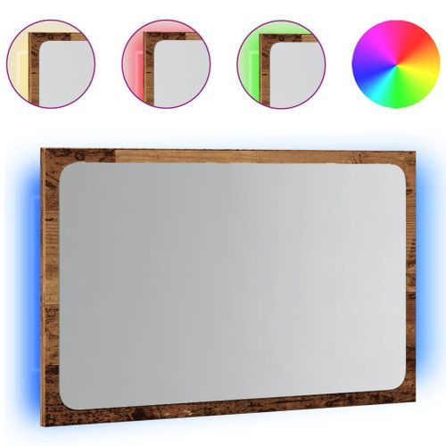 Miroir de salle de bain avec lumière LED chêne artisanal - Photo n°2; ?>