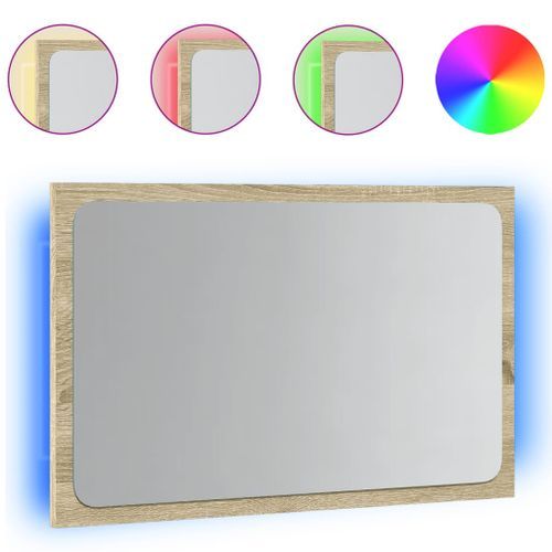 Miroir de salle de bain avec lumière LED gris béton 60x8,5x38cm - Photo n°2; ?>