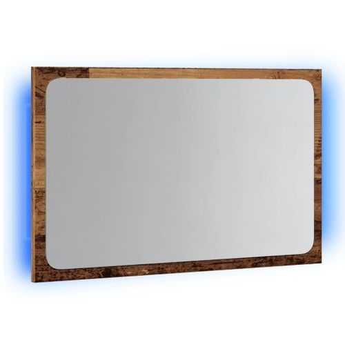 Miroir de salle de bain avec lumière LED vieux bois 60x8,5x38cm - Photo n°3; ?>