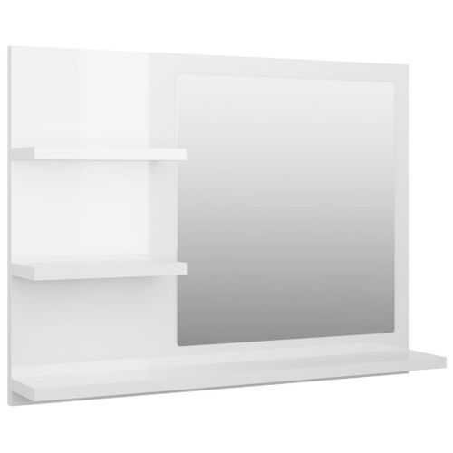 Miroir de salle de bain Blanc brillant 60x10,5x45 cm - Photo n°3; ?>