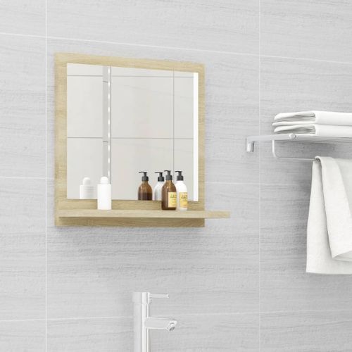 Miroir de salle de bain Blanc et chêne sonoma 40x10,5x37 cm 2 - Photo n°2; ?>