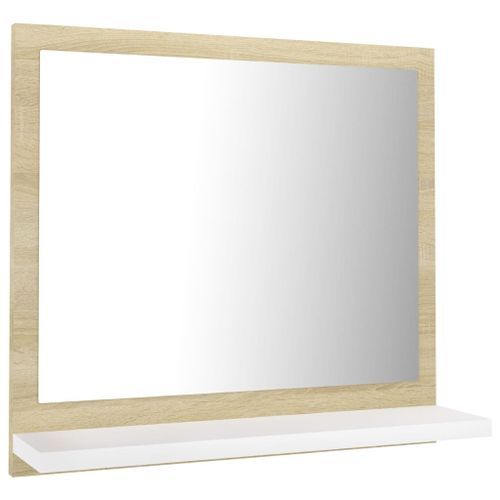 Miroir de salle de bain Blanc et chêne sonoma 40x10,5x37 cm - Photo n°3; ?>