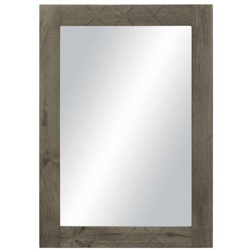 Miroir de salle de bain gris 50x3x70 cm bois de manguier massif - Photo n°2; ?>