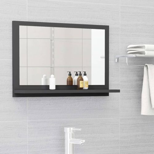 Miroir de salle de bain Gris 60x10,5x37 cm - Photo n°2; ?>