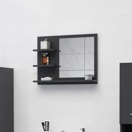 Miroir de salle de bain Gris 60x10,5x45 cm - Photo n°2; ?>